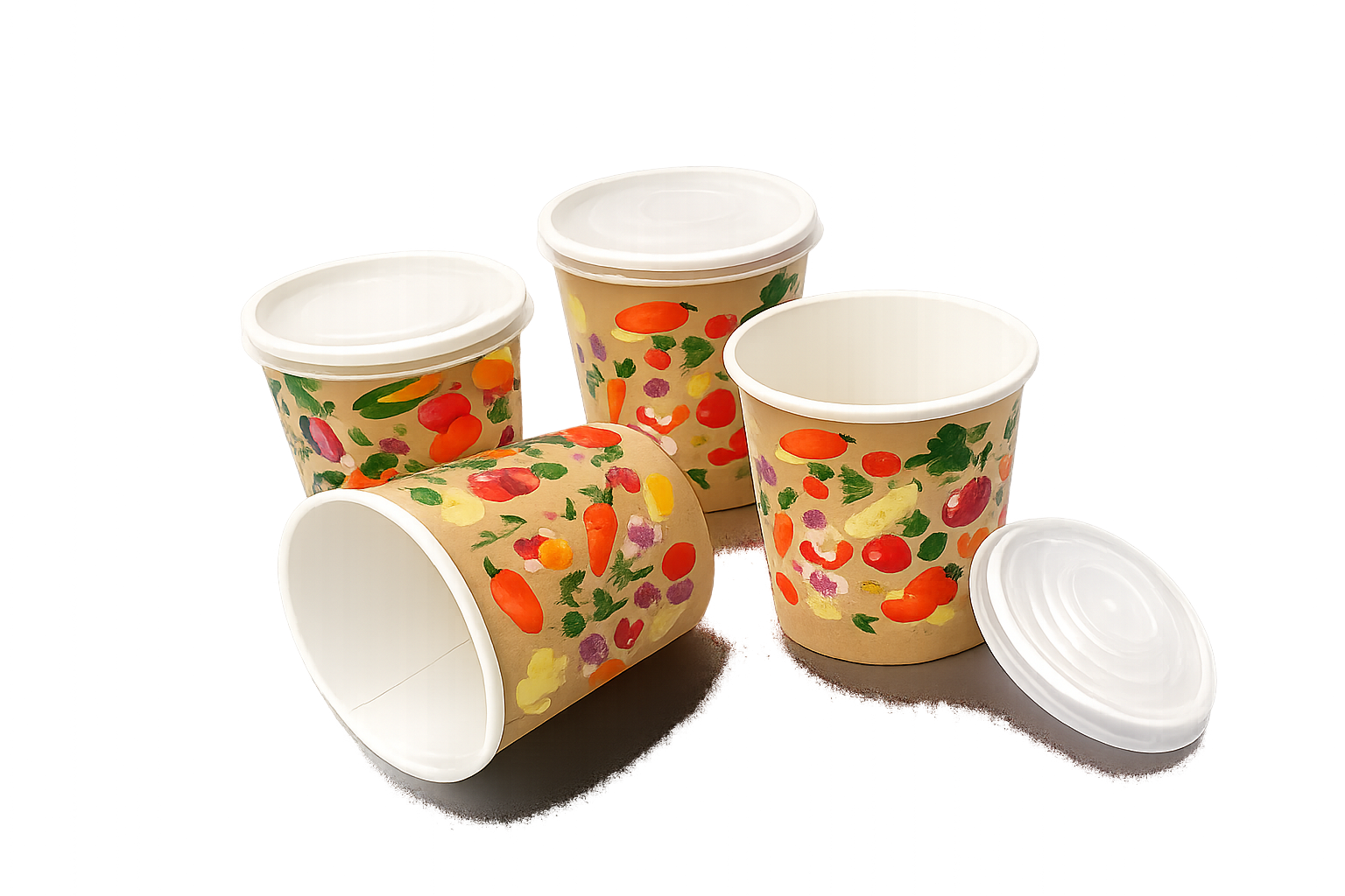 12 oz (355 ml) Round White/Printed Paper Bowl